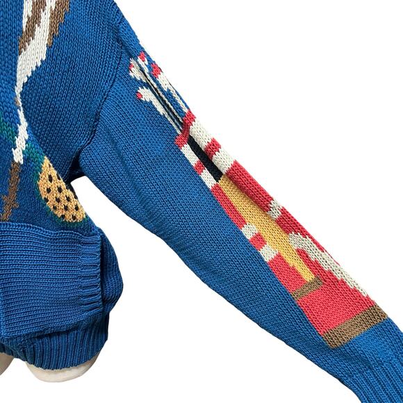 Lisa Nichols Womens Vintage 1988 Football Sports Heavy Cozy Knit Cardigan Sz M - Picture 7 of 16